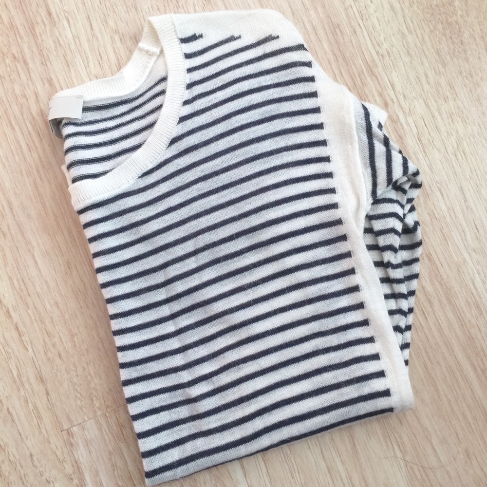SOLD Loft Striped Navy Sweater